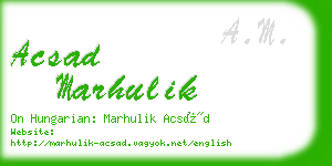 acsad marhulik business card